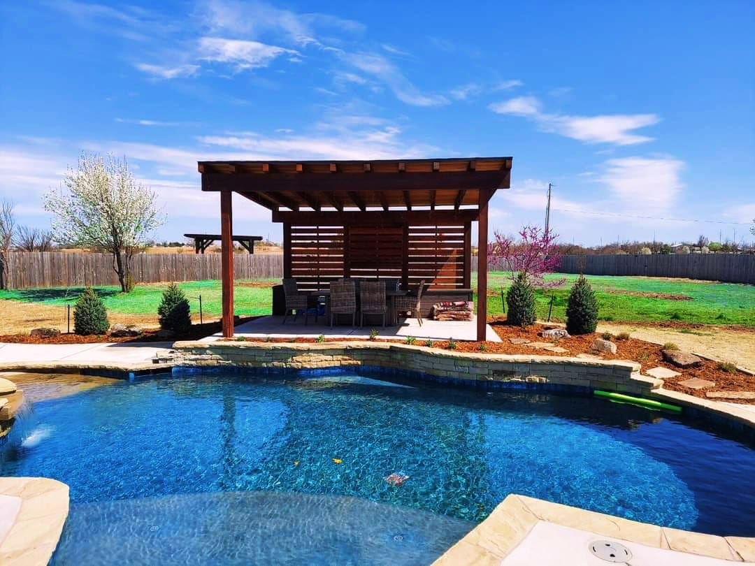 Backyard pergola installation for outdoor living space in Oklahoma